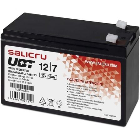--Batería Salicru UBT 12/7 V2 compatible con SAI Salicru según especificaciones-