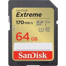 --Tarjeta de Memoria SanDisk Extreme 64GB SD XC UHS-I Clase 10/ 170MBs-