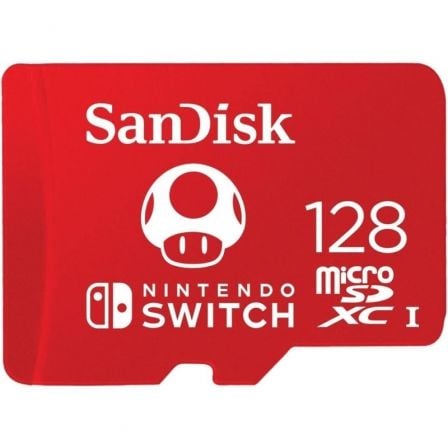 --Tarjeta de Memoria SanDisk Nintendo Switch 128GB microSD XC UHS-I/ Clase 10/ 100MBs-