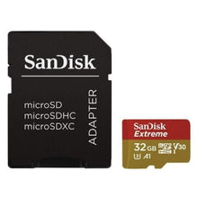 --Tarjeta de Memoria SanDisk Extreme 32GB microSD HC UHS-I con Adaptador/ Clase 10/ 100MBs-