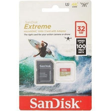 -2-Tarjeta de Memoria SanDisk Extreme 32GB microSD HC UHS-I con Adaptador/ Clase 10/ 100MBs-2