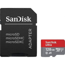 --Tarjeta de Memoria SanDisk Ultra 128GB microSD XC con Adaptador/ Clase 10/ 140MBs-