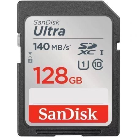 --Tarjeta de Memoria SanDisk Ultra 128GB SD HC UHS-I - SDXC/ Clase 10/ 140MBs-