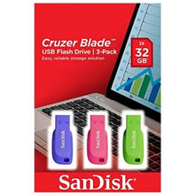 --Pendrive 32GB SanDisk Cruzer Blade Pack 3 USB 2.0-