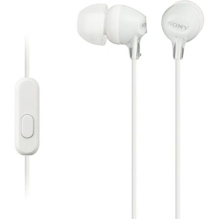 --Auriculares Intrauditivos Sony MDR-EX15AP/ con Micrófono/ Jack 3.5/ Blancos-