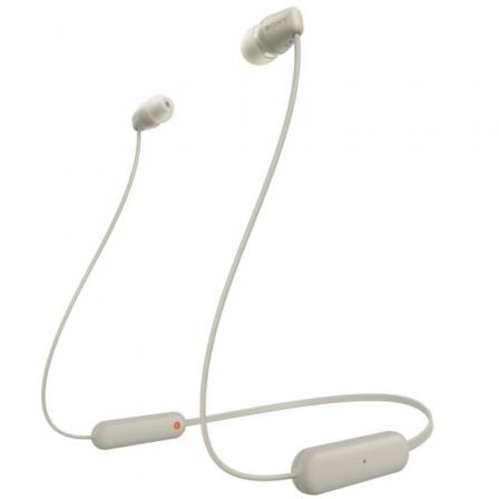 --Auriculares Inalámbricos Intrauditivos Sony WI-C100/ con Micrófono/ Bluetooth/ Beige-