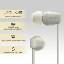 -3-Auriculares Inalámbricos Intrauditivos Sony WI-C100/ con Micrófono/ Bluetooth/ Beige-3