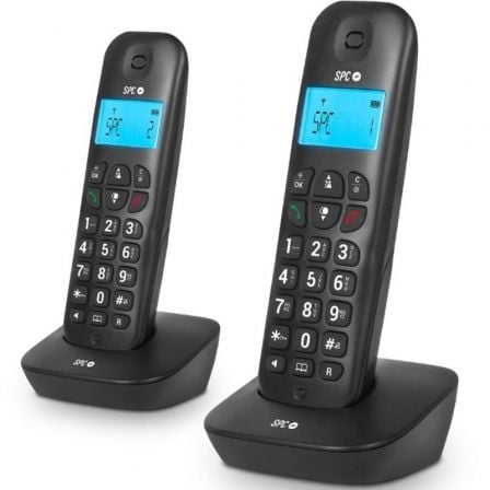--Teléfono Inalámbrico SPC Air Pro Duo 7302N/ Pack DUO/ Negro-