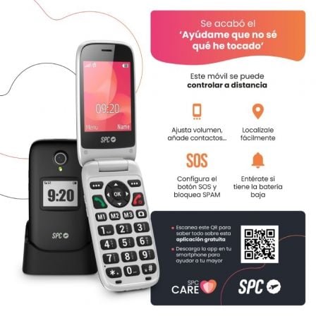 --Teléfono Móvil SPC Polaris para Personas Mayores/ 4G/ Negro-