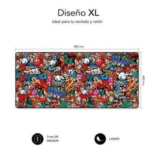 -2-Alfombrilla Subblim 01PUW02 Graffiti XL/ 900 x 400 x 3 mm-2