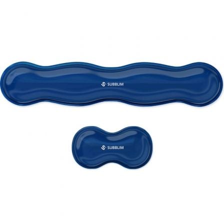 --Pack de 2 Reposamuñecas Subblim Ergo Crystal Flex/ Azul Oscuro-