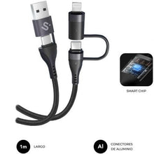 -2-Cable USB 2.0 Tipo-C Subblim Top 4 en 1/ USB Tipo-C Macho - USB Macho/ USB Tipo-C Macho - Lightning Macho/ Hasta 60W/ 480Mbps/ 1m/ Negro-2