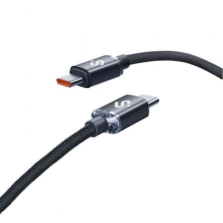 --Cable USB 2.0 Tipo-C Subblim Optimus/ USB Tipo-C Macho - USB Tipo-C Macho/ Hasta 60W/ 480Mbps/ 2m/ Negro-