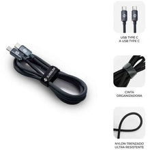 -1-Cable USB 2.0 Tipo-C Subblim Optimus/ USB Tipo-C Macho - USB Tipo-C Macho/ Hasta 60W/ 480Mbps/ 2m/ Negro-1