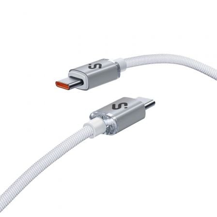--Cable USB 2.0 Tipo-C Subblim Optimus/ USB Tipo-C Macho - USB Tipo-C Macho/ Hasta 60W/ 480Mbps/ 1m/ Blanco-