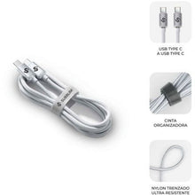 -1-Cable USB 2.0 Tipo-C Subblim Optimus/ USB Tipo-C Macho - USB Tipo-C Macho/ Hasta 60W/ 480Mbps/ 1m/ Blanco-1