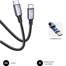-2-Cable USB 2.0 Tipo-C Subblim Plus/ USB Tipo-C Macho - USB Tipo-C Macho/ Hasta 100W/ 480Mbps/ 2m/ Negro-2