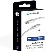 -4-Cable USB 2.0 Tipo-C Subblim Cable Plus/ USB Tipo-C Macho - USB Tipo-C Macho/ Hasta 100W/ 480Mbps/ 2m/ Blanco-4