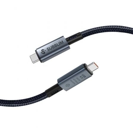 --Cable USB 4.0 Tipo-C Subblim Cable High/ USB Tipo-C Macho - USB Tipo-C Macho/ Hasta 240W/ 40Gbps 1.5m/ Negro-