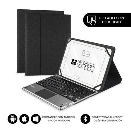 --Funda con Teclado Subblim Keytab Pro Bluetooth Touchpad para Tablets de 10.1