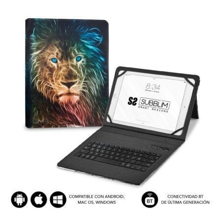 --Funda con Teclado Subblim Keytab Pro Bluetooth para Tablets de 9