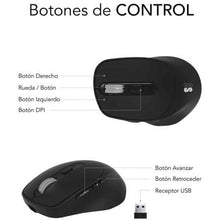 -1-Ratón Ergonómico Inalámbrico por Bluetooth/ 2.4GHz Subblim Comfort Ergo Dual Battery/ Batería recargable/ Hasta 2400 DPI/ Negro-1