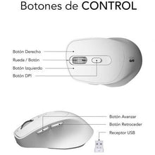 -1-Ratón Ergonómico Inalámbrico por Bluetooth/ 2.4GHz Subblim Comfort Ergo Dual Battery/ Batería recargable/ Hasta 2400 DPI/ Blanco-1