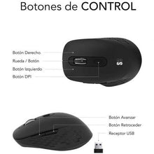 -1-Ratón Ergonómico Inalámbrico por Bluetooth/ 2.4GHz Subblim Curve Ergo Dual Battery/ Batería recargable/ Hasta 1600 DPI/ Negro-1
