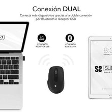 -2-Ratón Ergonómico Inalámbrico por Bluetooth/ 2.4GHz Subblim Curve Ergo Dual Battery/ Batería recargable/ Hasta 1600 DPI/ Negro-2