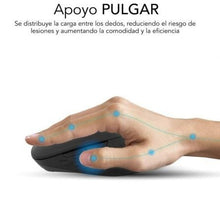 -4-Ratón Ergonómico Inalámbrico por Bluetooth/ 2.4GHz Subblim Curve Ergo Dual Battery/ Batería recargable/ Hasta 1600 DPI/ Negro-4