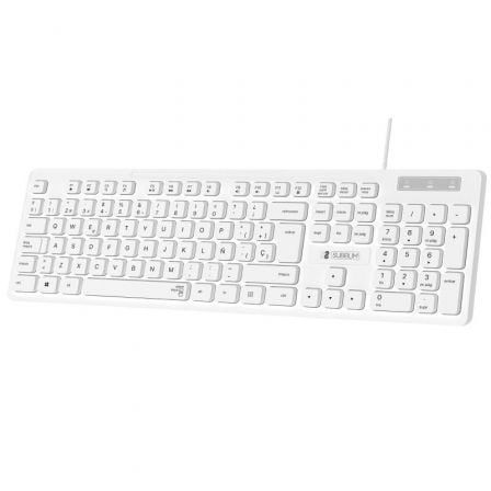 --Teclado Subblim Business Slim Silencioso/ Blanco-