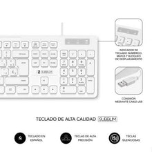 -1-Teclado Subblim Business Slim Silencioso/ Blanco-1