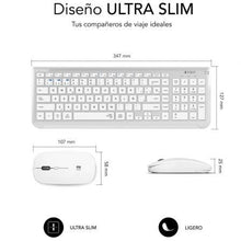 -1-Teclado y Ratón Inalámbrico Subblim Combo Dual Prestige Extendido/ Blanco y Plata-1