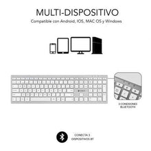-1-Teclado Inalámbrico por Bluetooth Subblim 2PUE200 Pure Extended/ Plata-1