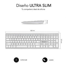 -2-Teclado Inalámbrico por Bluetooth Subblim 2PUE200 Pure Extended/ Plata-2