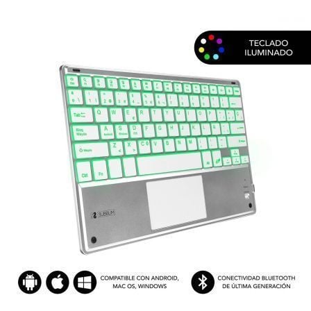 --Teclado Compacto Inalámbrico por Bluetooth Subblim SMBT50/ Plata-