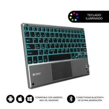 --Teclado Compacto Inalámbrico por Bluetooth Subblim Touchpad Smart Blacklit/ Gris-
