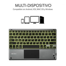 -1-Teclado Compacto Inalámbrico por Bluetooth Subblim Touchpad Smart Blacklit/ Gris-1