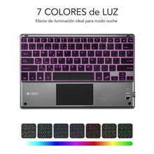 -4-Teclado Compacto Inalámbrico por Bluetooth Subblim Touchpad Smart Blacklit/ Gris-4