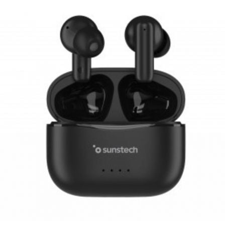 --Auriculares Bluetooth Sunstech WAVEPODSBK con estuche de carga/ Autonomía 4.5h/ Negros-