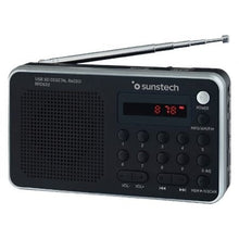 --Radio Portátil Sunstech RPD32SL/ con Batería/ Negra y Plateada-