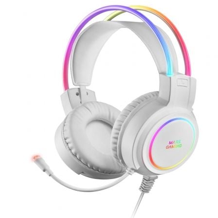 --Auriculares Gaming con Micrófono Mars Gaming MHRGB/ Jack 3.5/ Blancos-