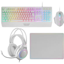 --Pack Gaming Mars Gaming MCP124PROWES/ Teclado + Ratón Óptico + Auriculares + Alfombrilla/ Blanco-