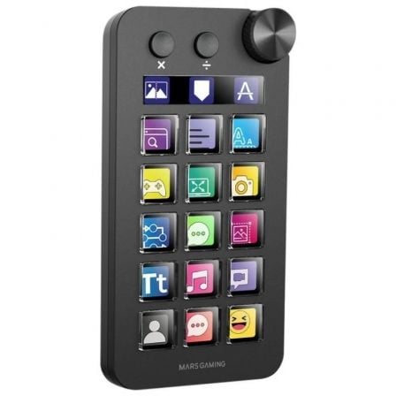 --Control Deck Mars Gaming MSD-NEO/ 15 Teclas LCD/ 1 Rueda/ 2 Botones/ Negro-