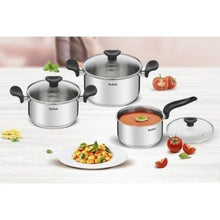 -1-Batería de Cocina Tefal Primary E308S674/ Cazo Ø16cm/ Cacerola Ø18cm/ Cacerola Ø20cm/ Aluminio/ Apta para Inducción-1