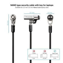 -1-Cable de Seguridad Tipo NANO para Portátiles TooQ TQCLKC0045-G/ 1.5m-1