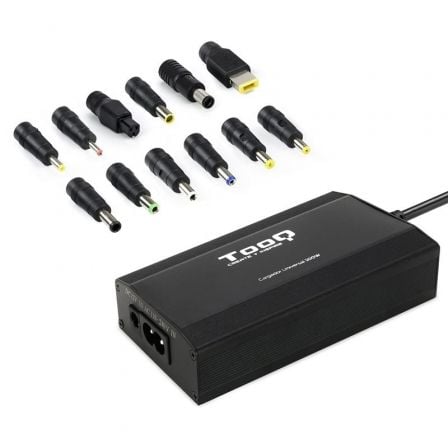 --Cargador de Portátil TooQ TQLC-100BS01M/ 100W/ Manual/ 12 Conectores/ Voltaje 12-24V/ 1 USB-