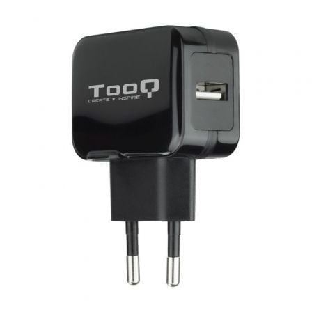 --Cargador de Pared TooQ TQWC-1S01/ 1xUSB/ 12W/ Negro-