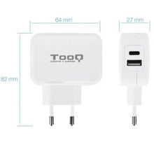 -2-Cargador de Pared TooQ TQWC-2SC02WT/ 1xUSB Tipo-C/ 1x USB/ 27W-2