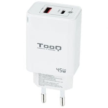 --Cargador de Pared GaN TooQ TQWC-GANQCPD45WT/ 1xUSB Tipo-C/ 1xUSB/ 45W-